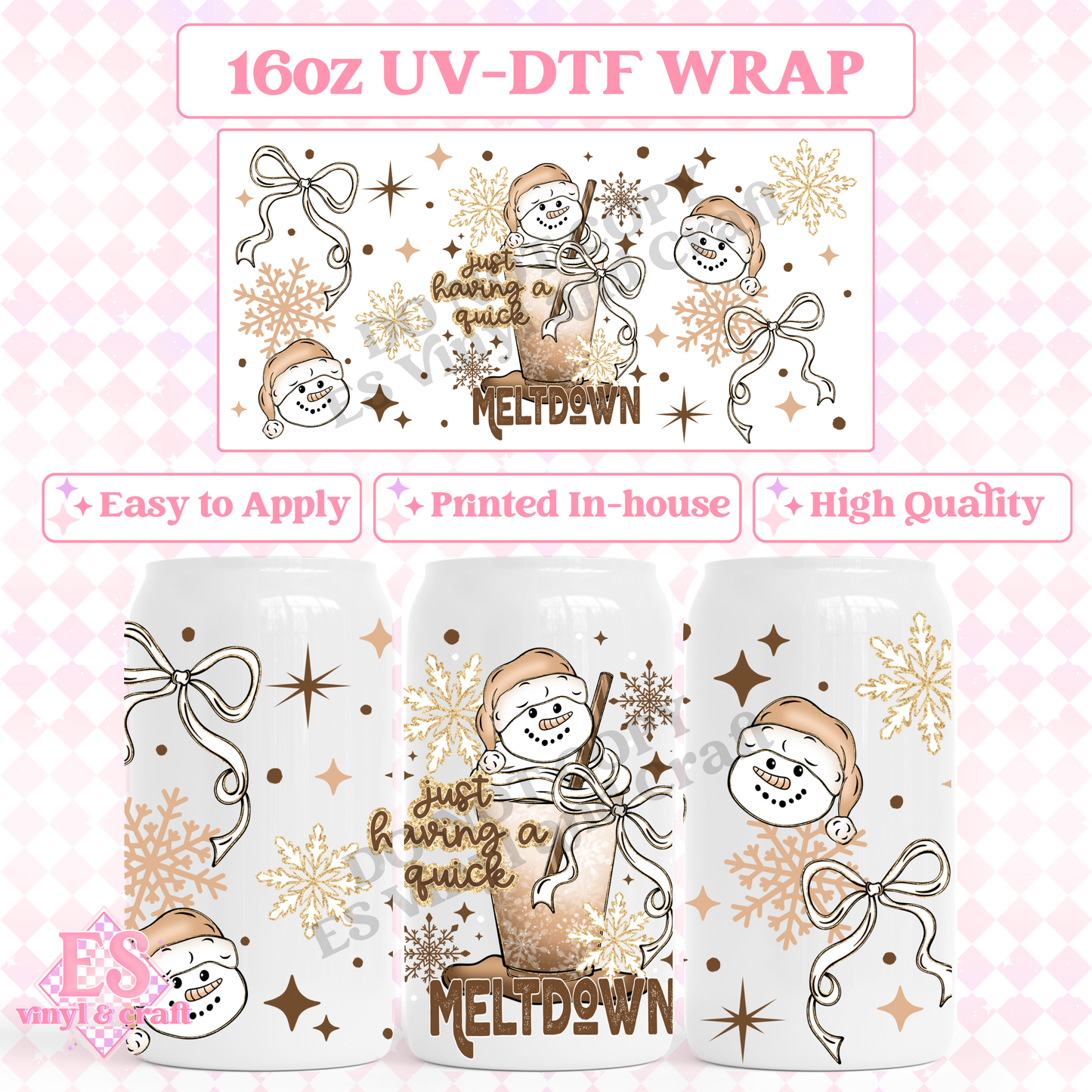 Quick Meltdown - 16oz Beer Can / Libbey UV-DTF Transfer image 0