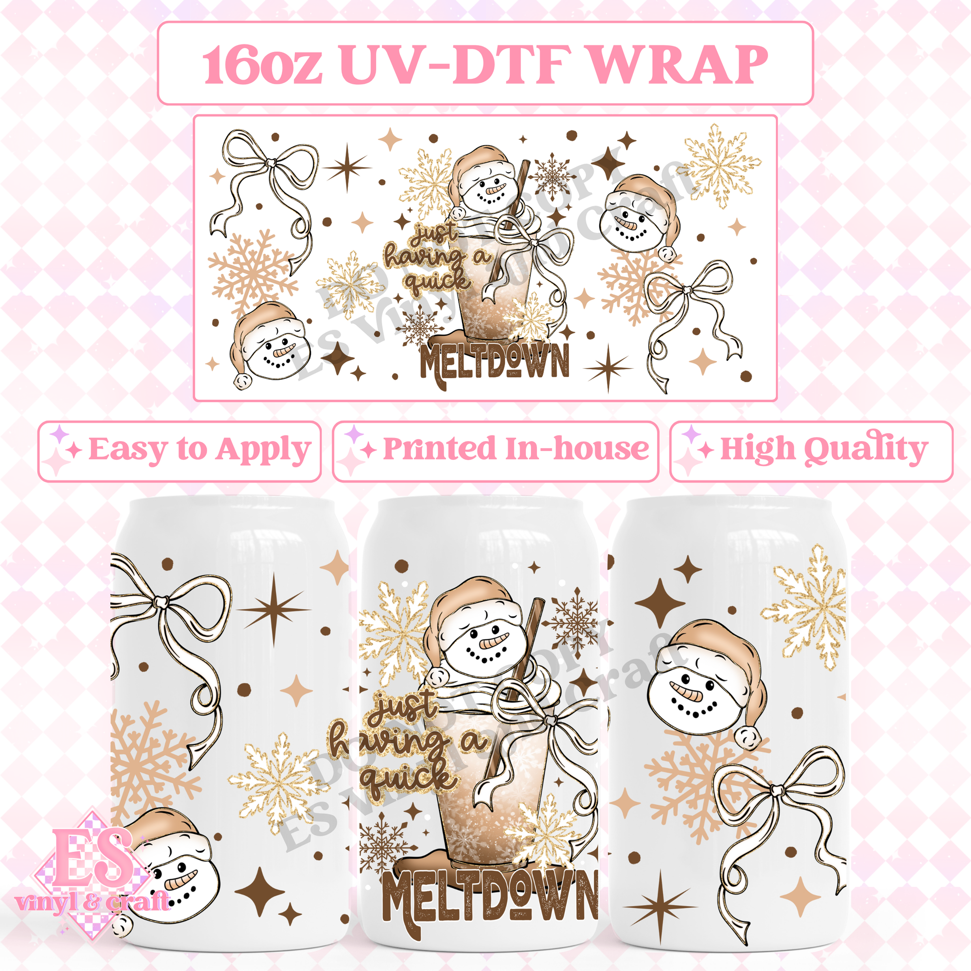 Quick Meltdown - 16oz Beer Can / Libbey UV-DTF Transfer image 0