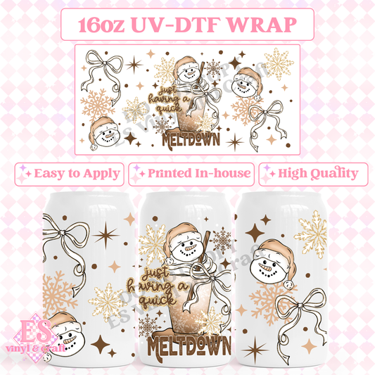Quick Meltdown - 16oz Beer Can / Libbey UV-DTF Transfer image 0