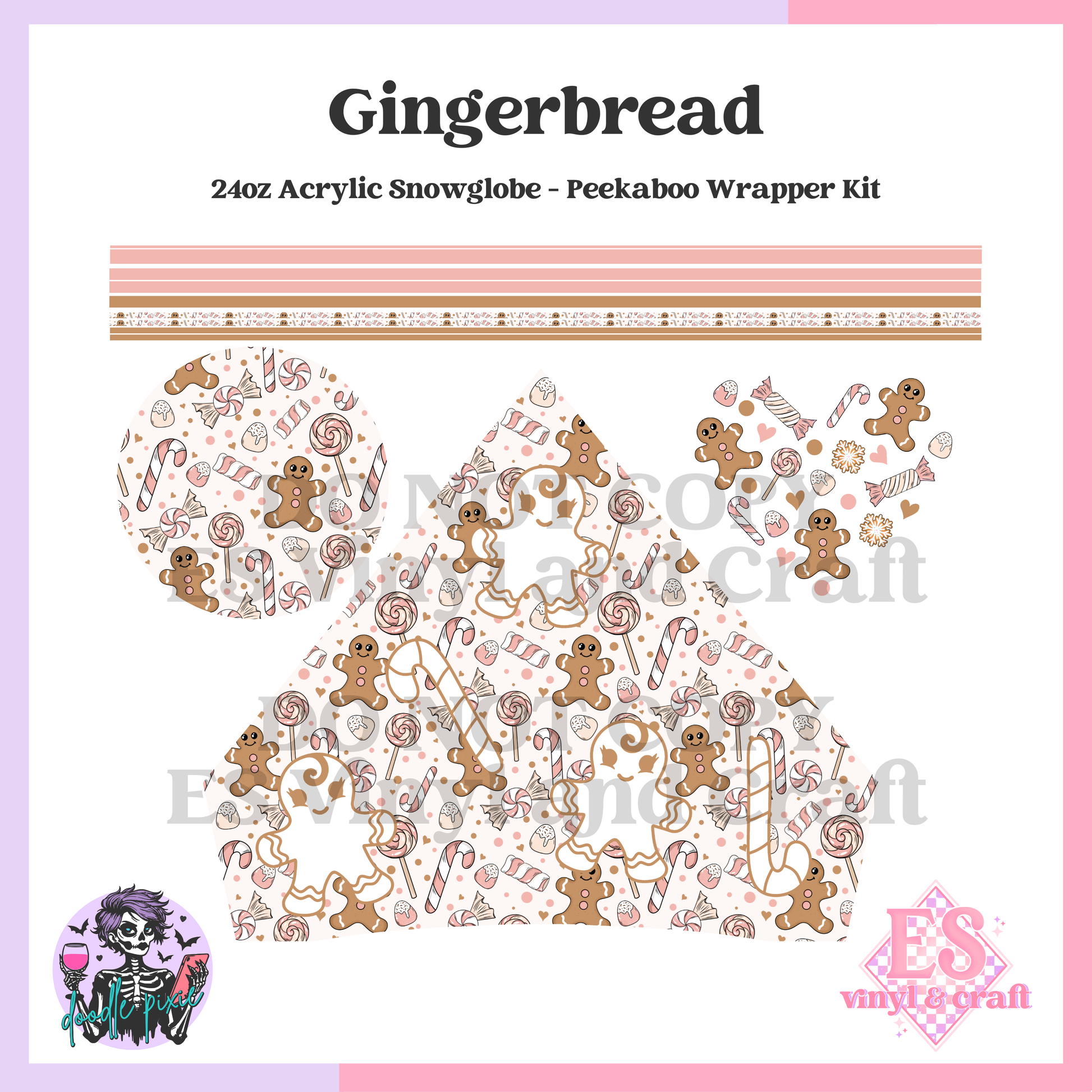 Gingerbread - 24oz Snowglobe Wrapper Kit image 1