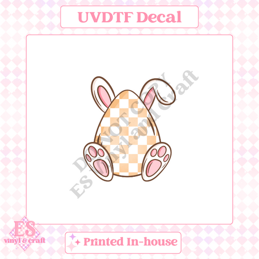 Checker Egg Bunny - UV-DTF Decal Transfer image 0