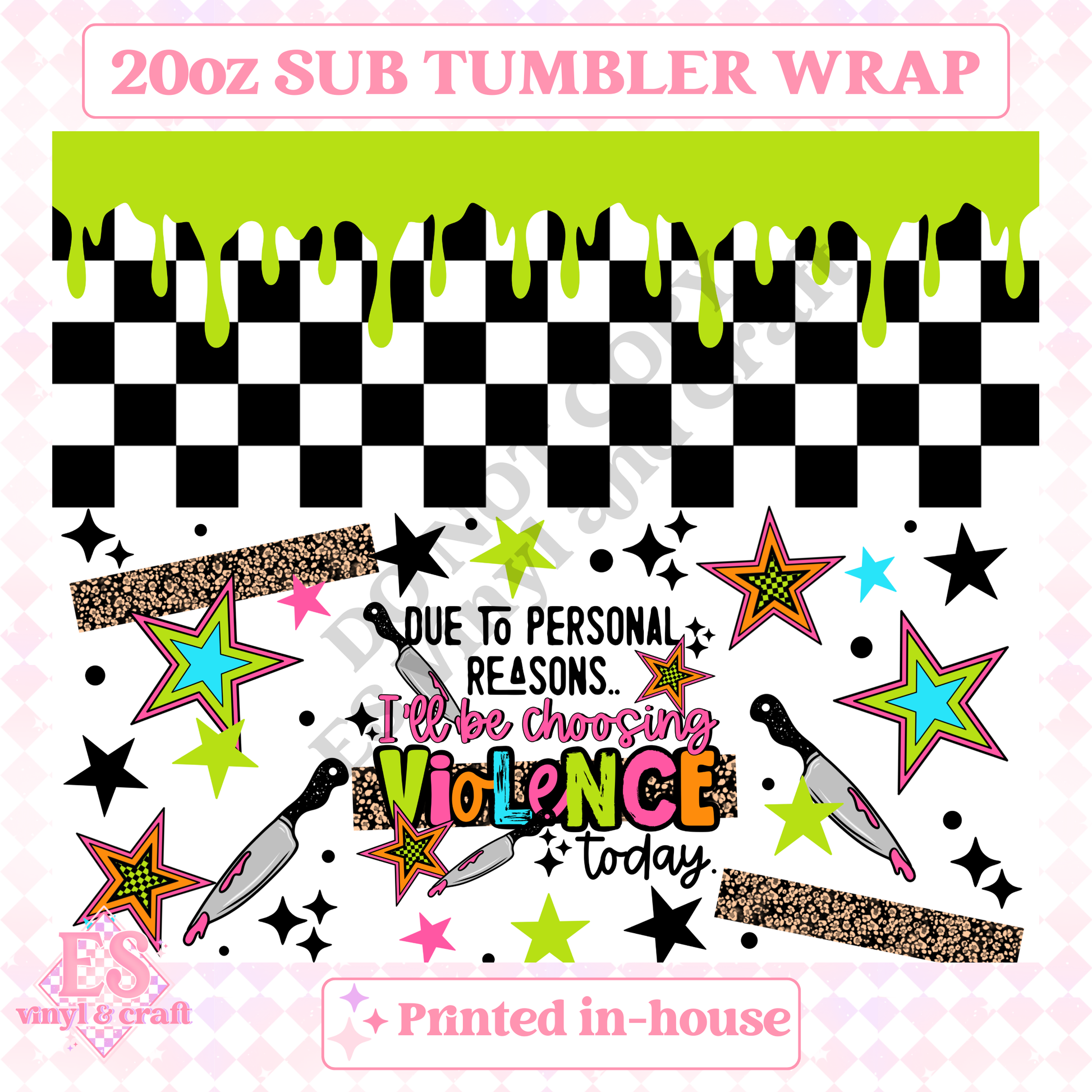 Violence - Full 20oz Tumbler Sublimation Print image 1