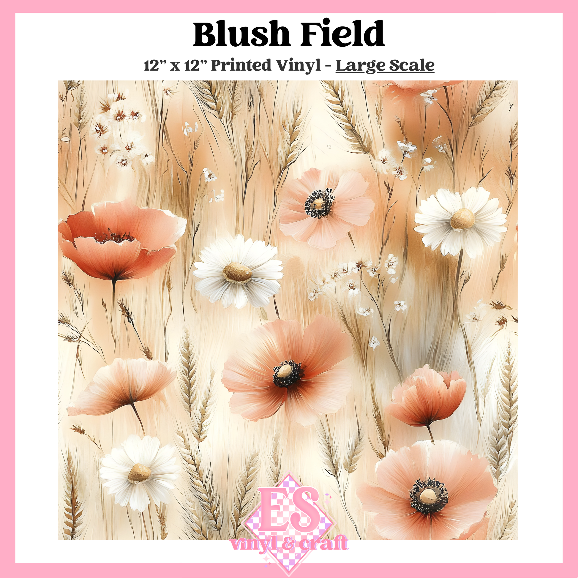 Blush Field - Small or Large Scale Options - 12" x 12" Sheet image 2