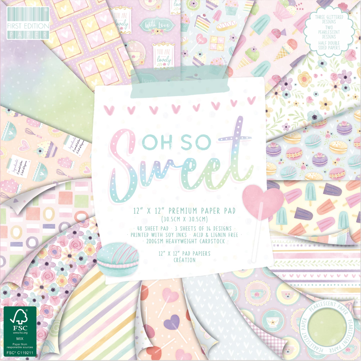 First Edition - Cardstock - Oh So Sweet - 12" x 12" Paper Pad image 0