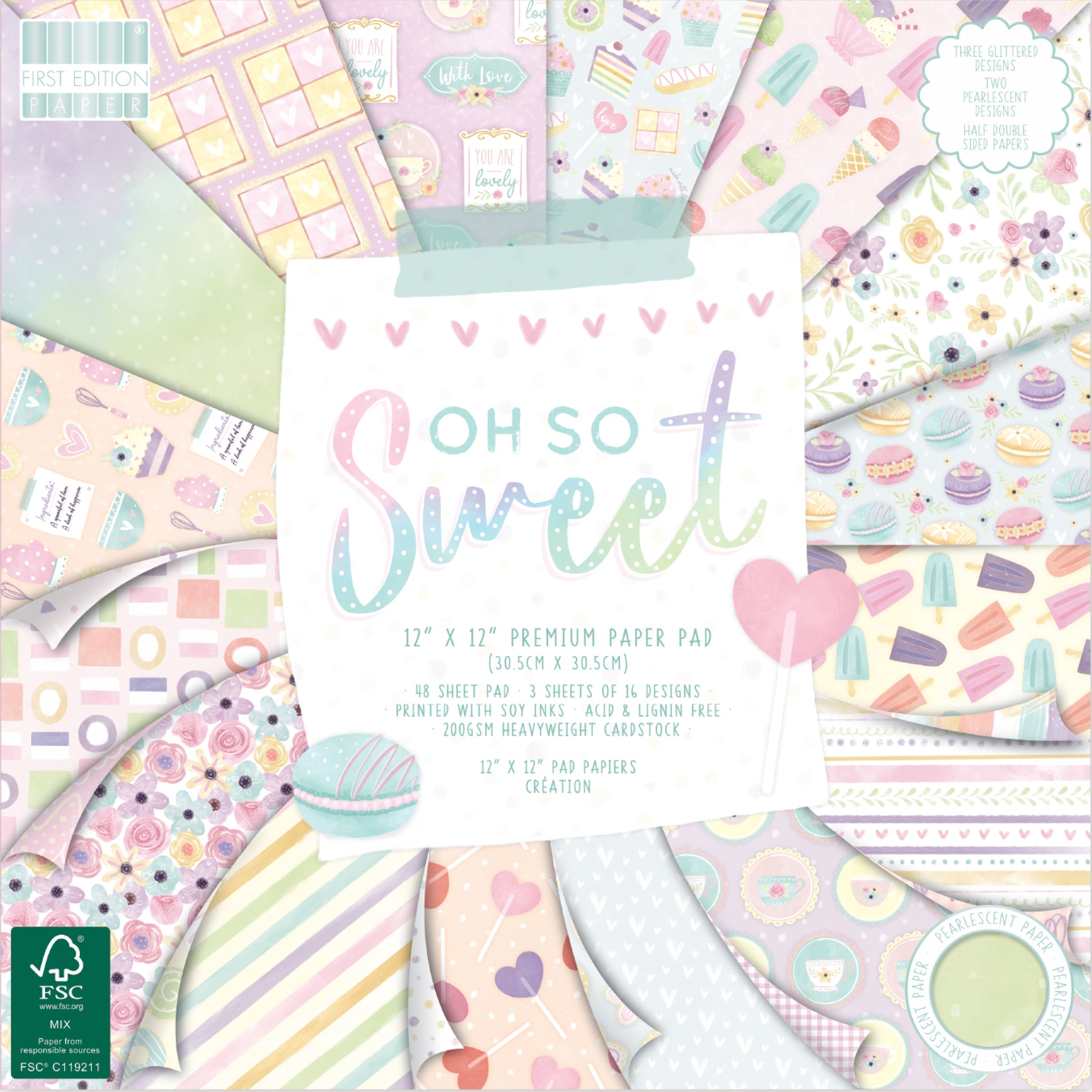 First Edition - Cardstock - Oh So Sweet - 12" x 12" Paper Pad image 0