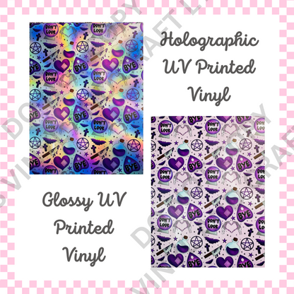 Spooky Holographic or Normal Printed Vinyl - A4 or 12" x 12" Sheet image 0