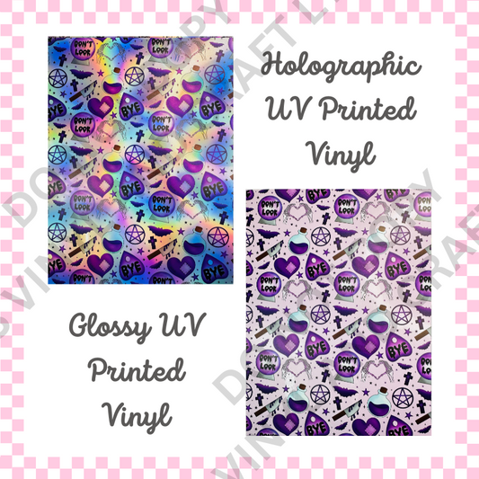 Spooky Holographic or Normal Printed Vinyl - A4 or 12" x 12" Sheet image 0