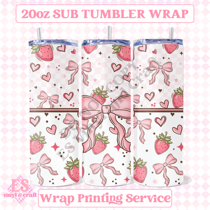 Berry Bow - Full 20oz Tumbler Sublimation Print image 0