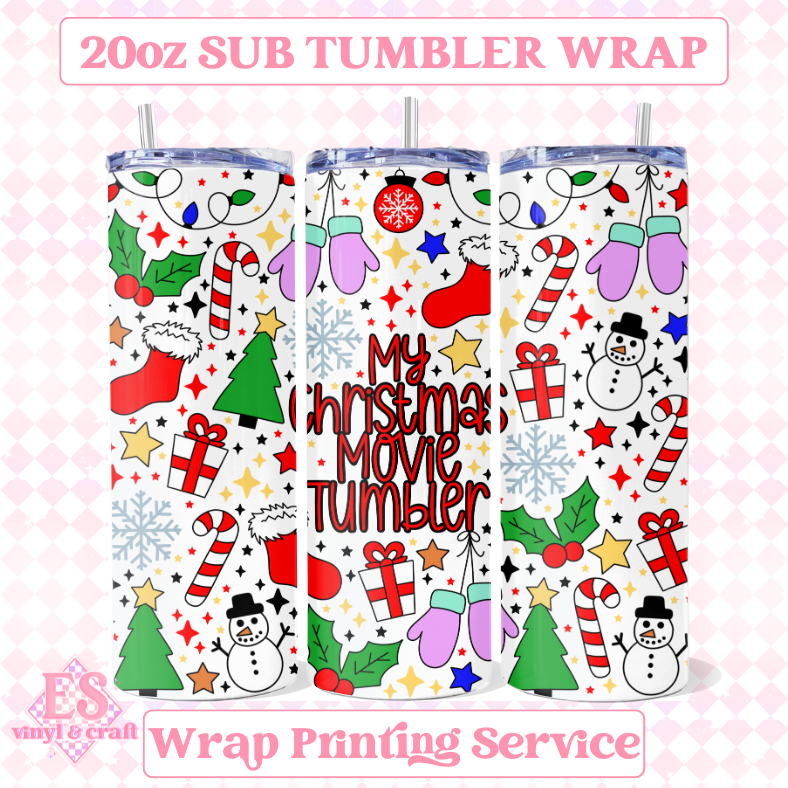 My Christmas Movie Tumbler - Full 20oz Tumbler Sublimation Print image 0