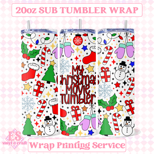 My Christmas Movie Tumbler - Full 20oz Tumbler Sublimation Print image 0
