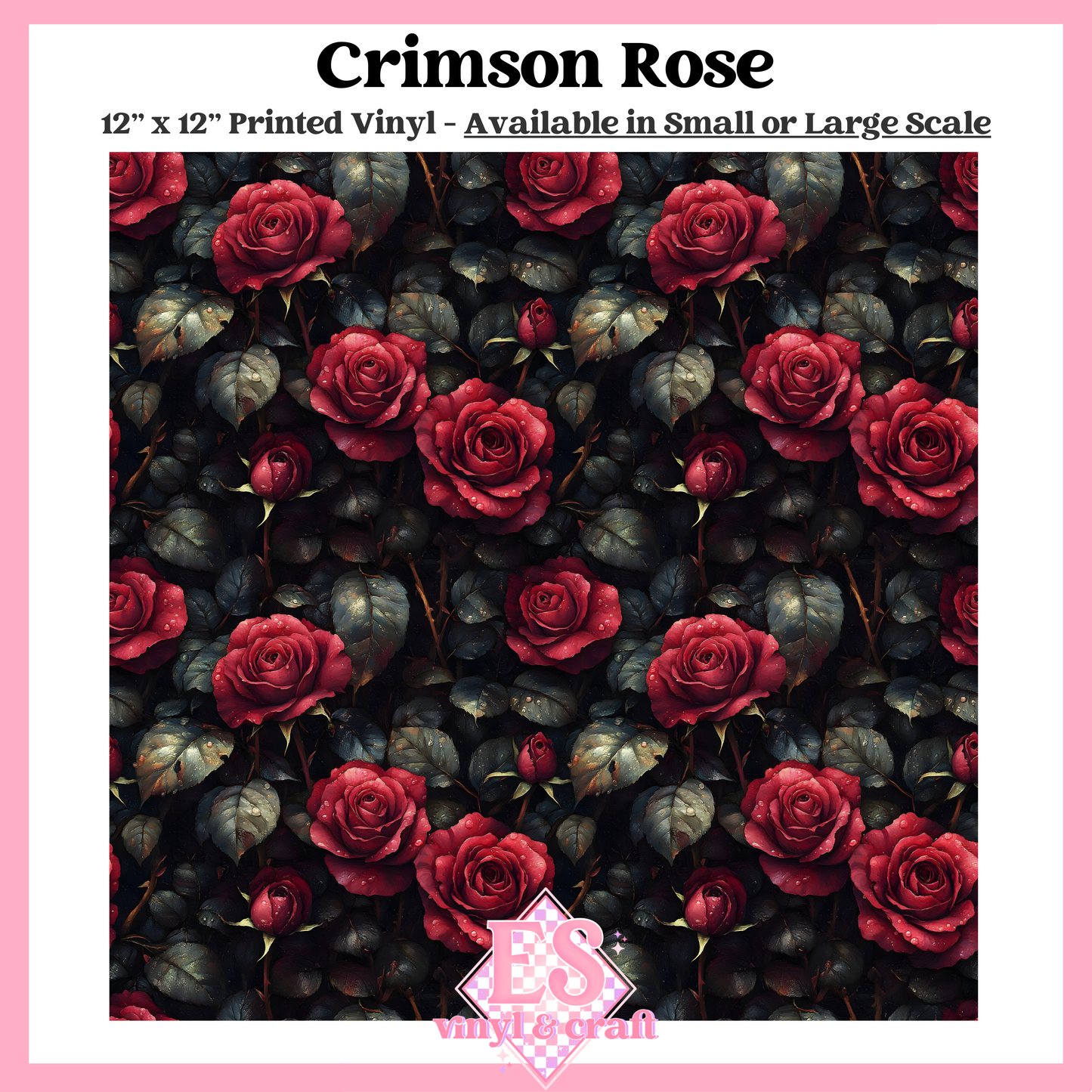 Crimson Rose - Small or Large Scale Options - 12" x 12" Sheet image 0