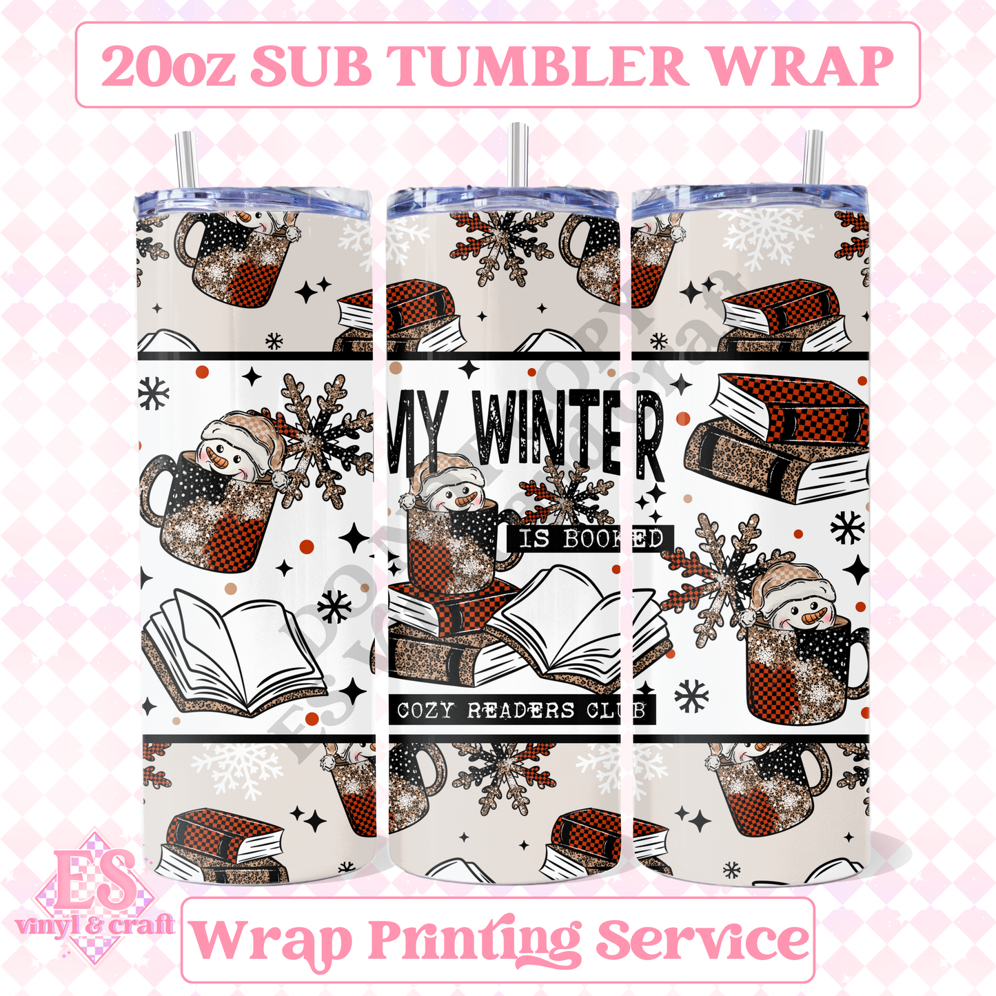 Winter is Booked - Full 20oz Tumbler Sublimation Print image 0