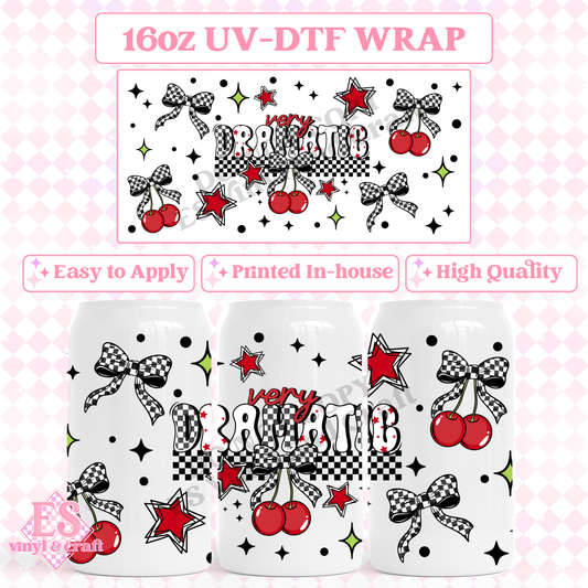 Very Dramatic - 16oz Beer Can / Libbey UV-DTF Transfer image 0
