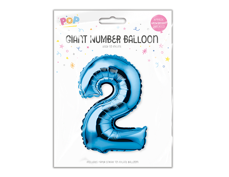 Blue Foil Number Balloon 65cm image 2