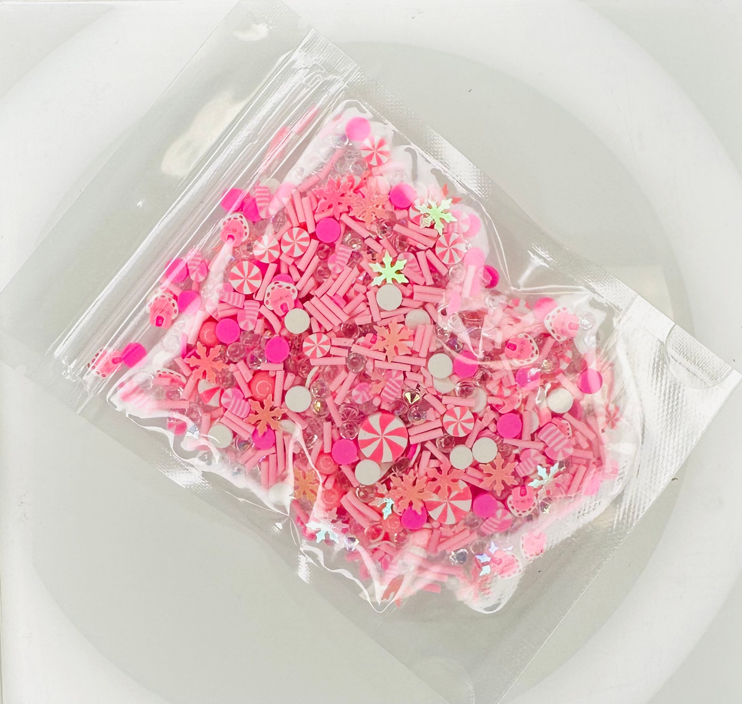 Pink Christmas - Polymer Clay Slices image 1