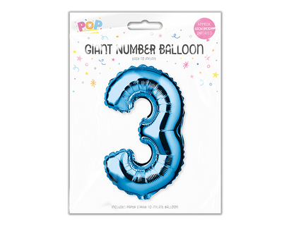 Blue Foil Number Balloon 65cm image 3