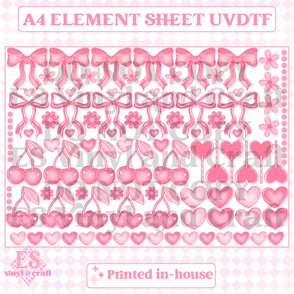 Bows and Cherries - UVDTF (A4 Sheet) 210mm x 300mm image 0