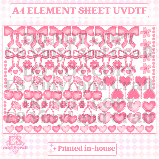 Bows and Cherries - UVDTF (A4 Sheet) 210mm x 300mm image 0