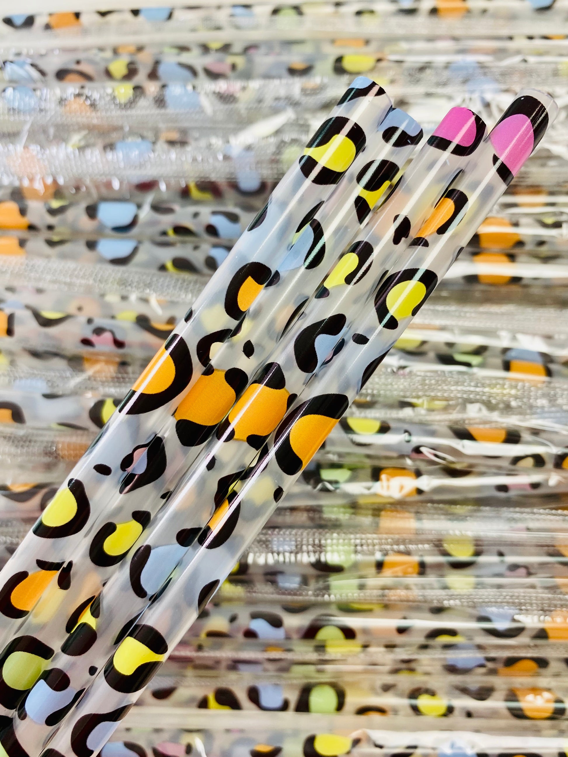 Coloured Leopard Clear Straw image 0
