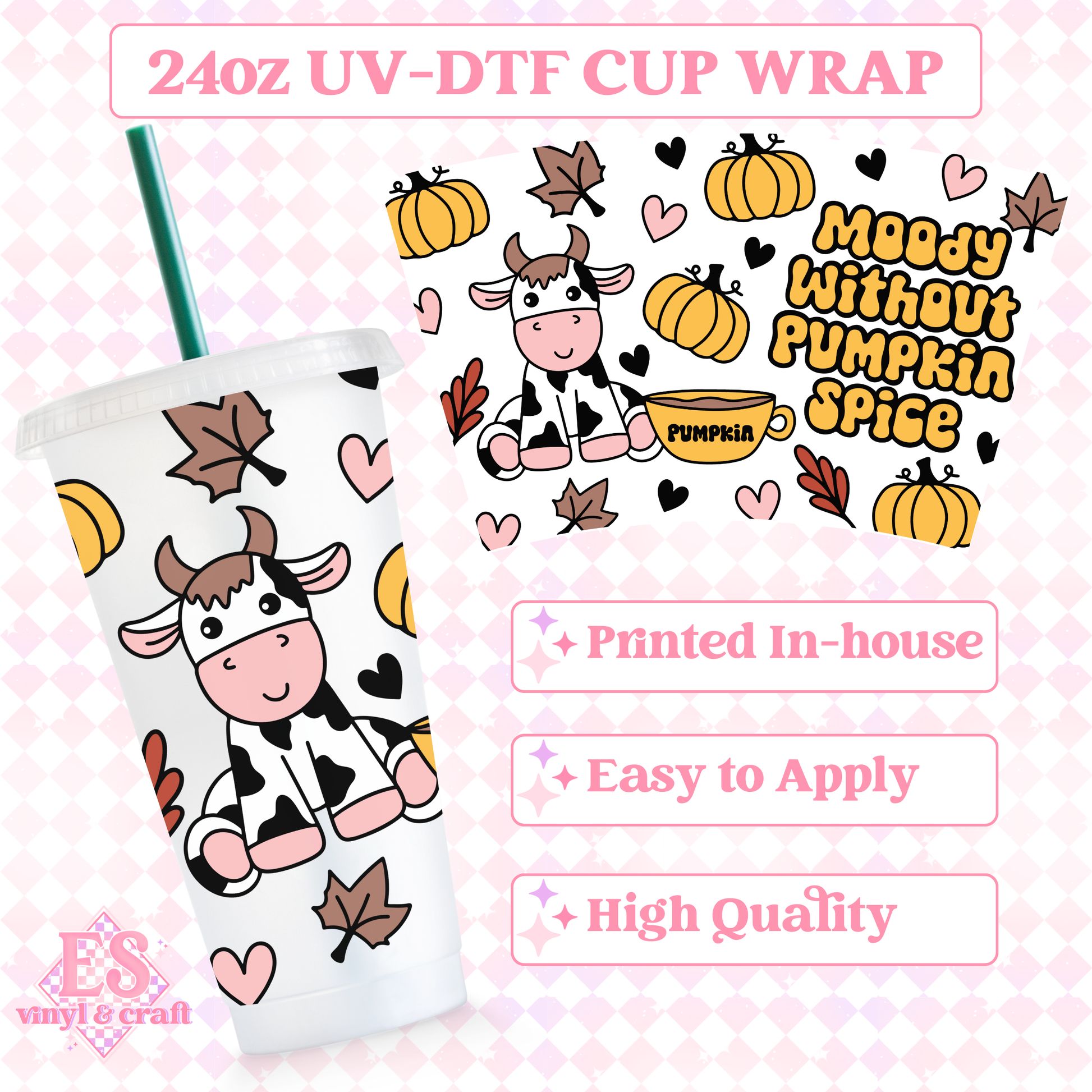 Moody Without Pumpkin Spice - UVDTF 24oz Cold Cup Wrap image 0