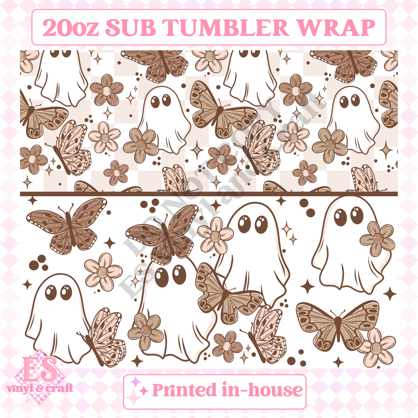 Butterfly Ghostie - Full 20oz Tumbler Sublimation Print image 1