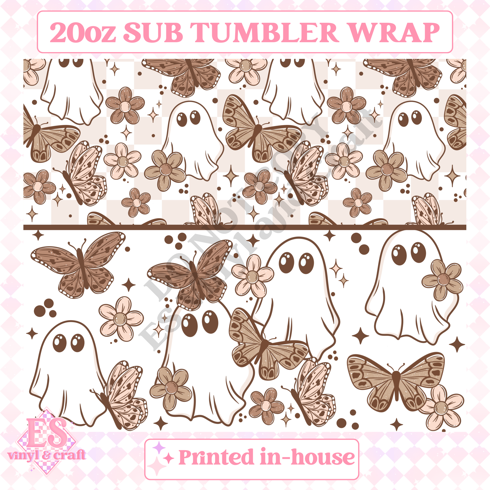 Butterfly Ghostie - Full 20oz Tumbler Sublimation Print image 1