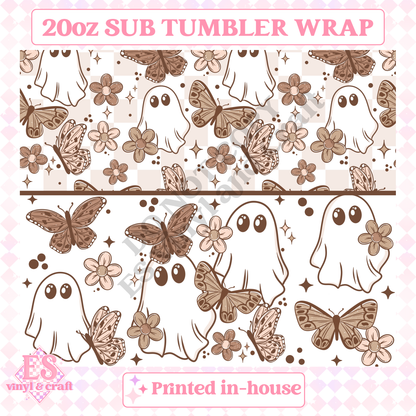 Butterfly Ghostie - Full 20oz Tumbler Sublimation Print image 1