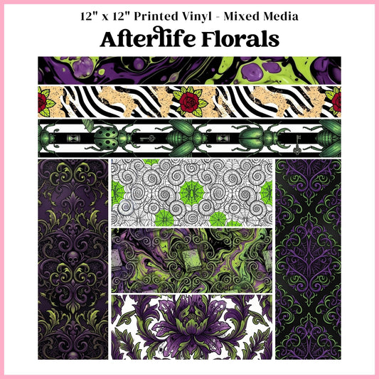 Afterlife Florals - Mixed Media Vinyl 12"x12" Sheet