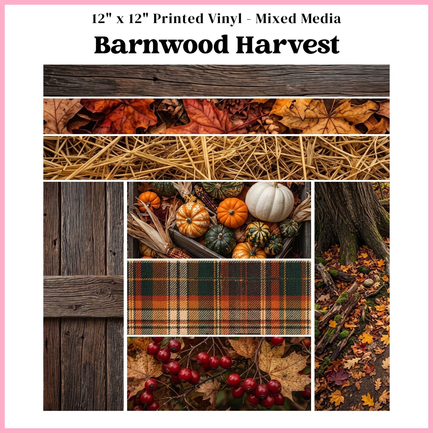 Barnwood Harvest - Mixed Media Vinyl 12"x12" Sheet