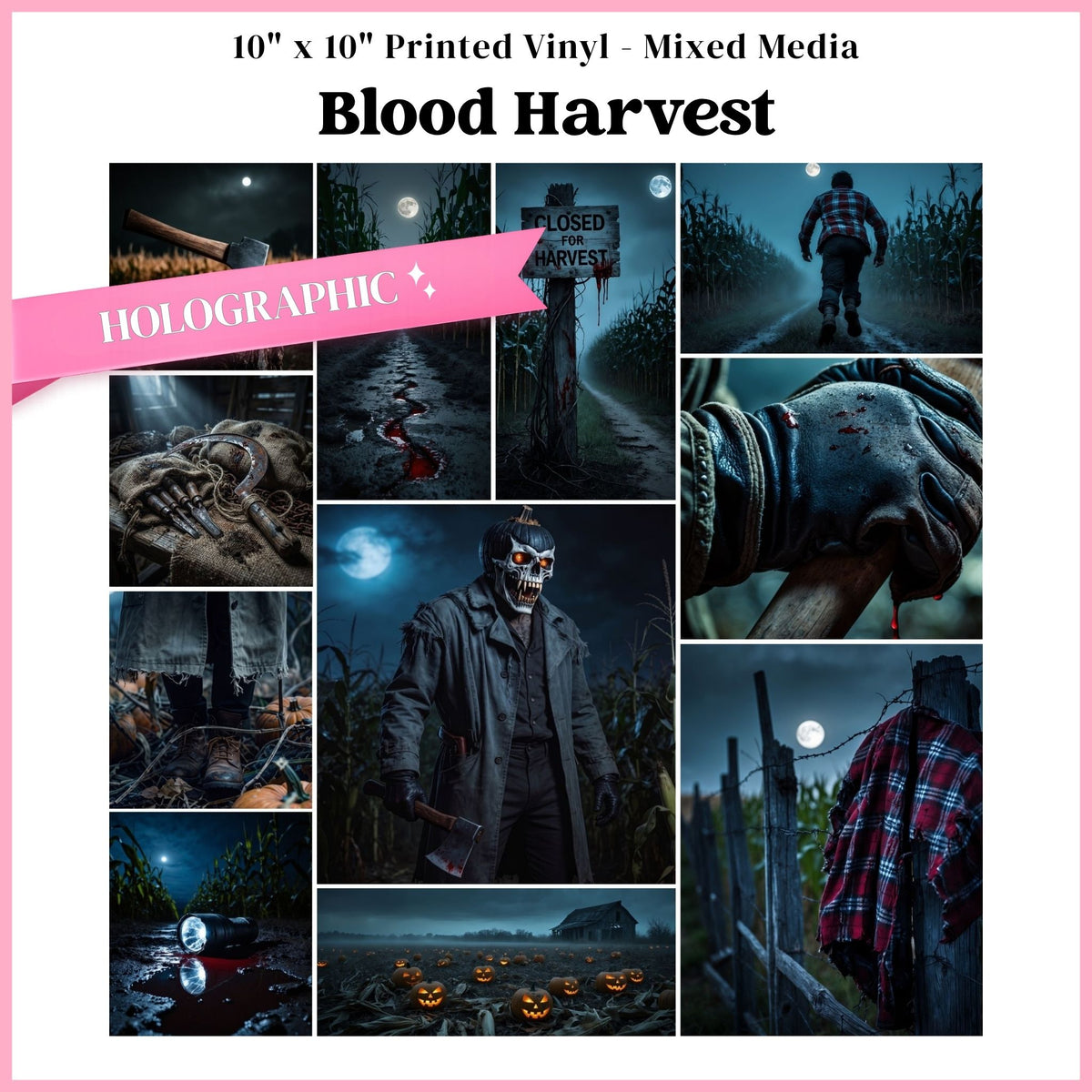 Blood Harvest - Mixed Media Holographic Vinyl 10"x10" Sheet