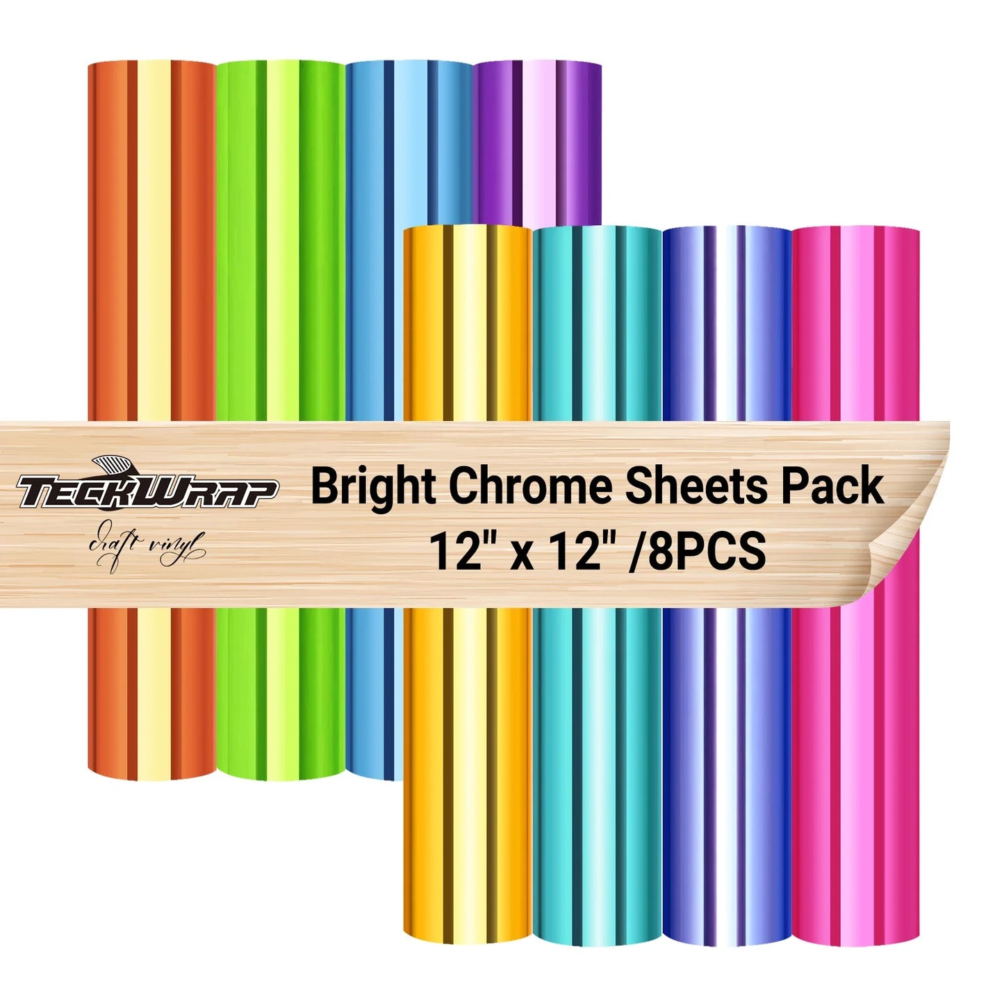 Teckwrap Bright Mirror Chrome Sheet Pack (8 Sheets)