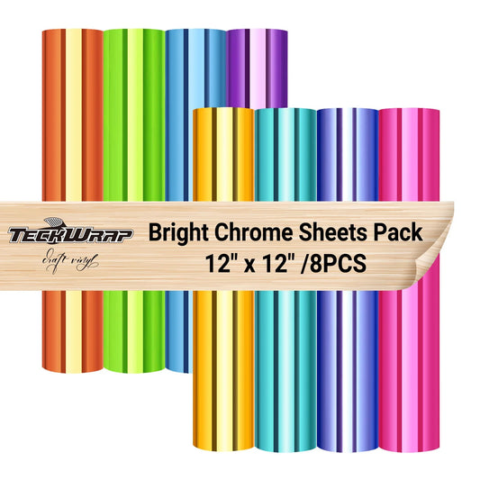 Teckwrap Bright Mirror Chrome Sheet Pack (8 Sheets)
