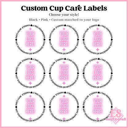 Custom Logo UVDTF Cup Care Circles - Font 3 (3 Options Available)