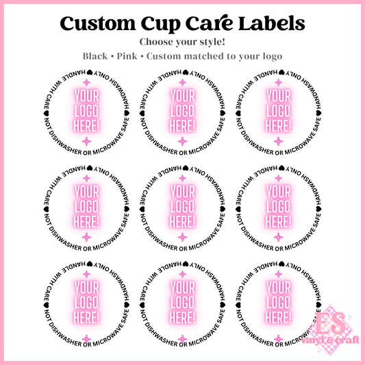 Custom Logo UVDTF Cup Care Circles - Font 3 (3 Options Available)