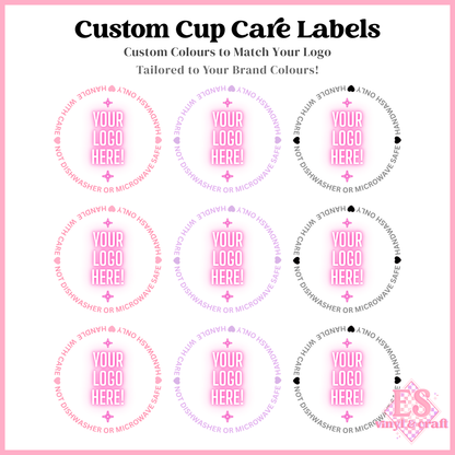Custom Logo UVDTF Cup Care Circles - Font 3 (3 Options Available)