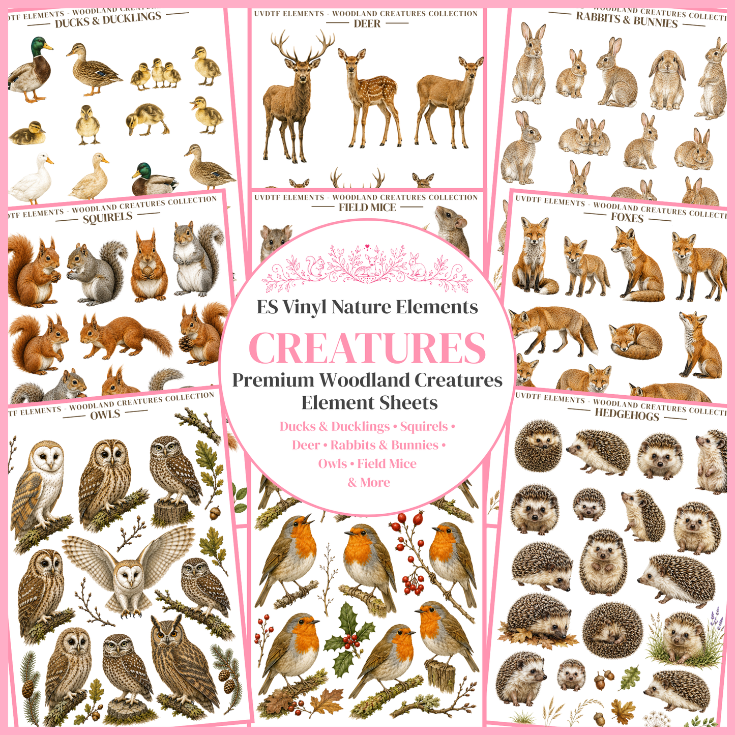 UVDTF Elements - Woodland Creatures