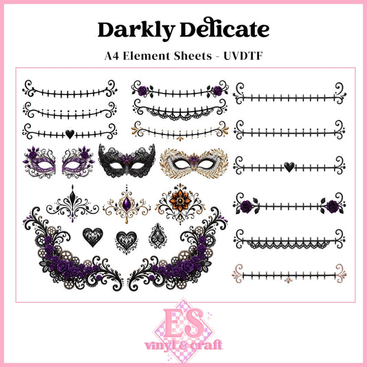 Darkly Delicate - UVDTF Element Sheet