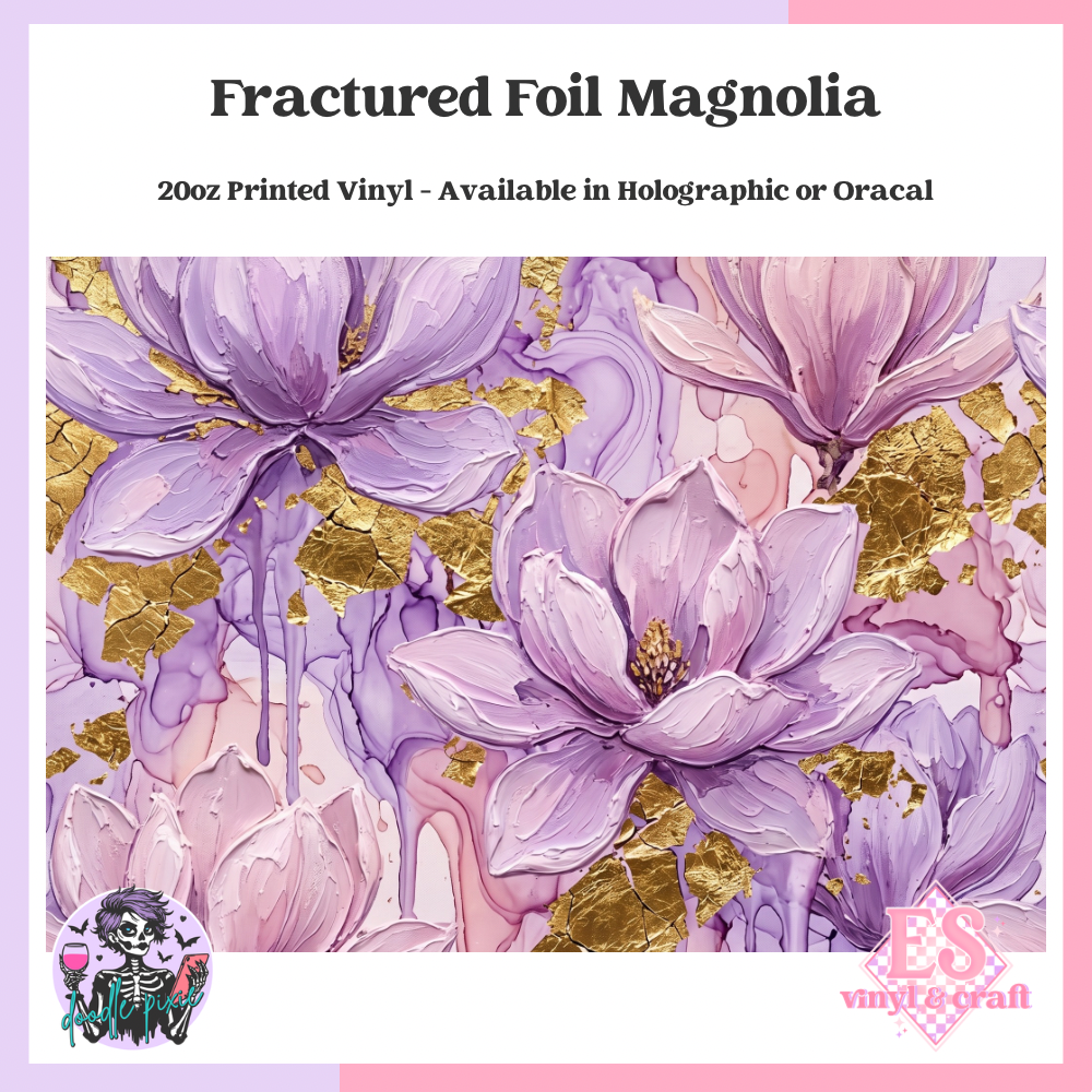 Fractured Foil Magnolia - 20oz Printed Tumbler Self Adhesive Vinyl
