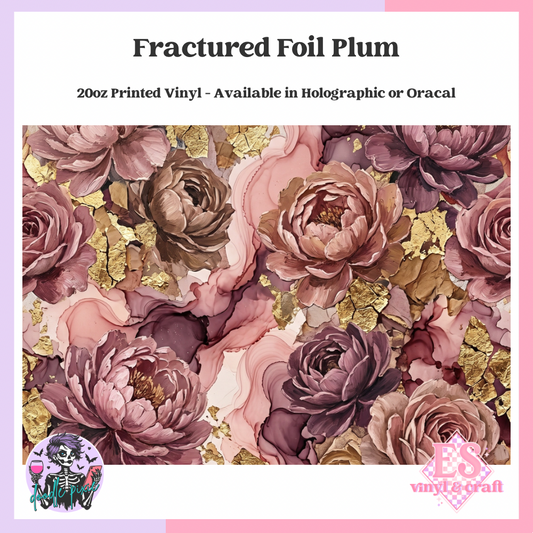 Fractured Foil Plum - 20oz Printed Tumbler Self Adhesive Vinyl