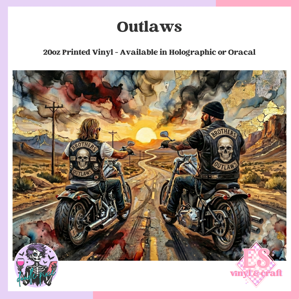 Outlaws - 20oz Printed Tumbler Self Adhesive Vinyl