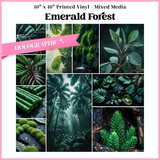 Emerald Forest - Mixed Media Holographic Vinyl 10"x10" Sheet