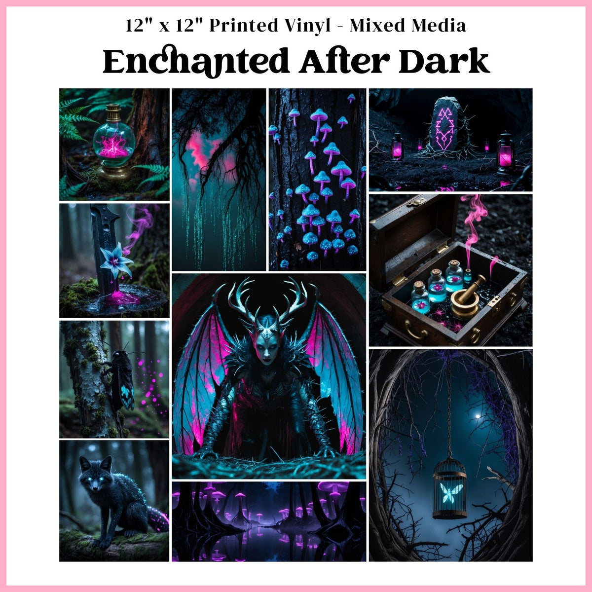 Enchanted After Dark - Mixed Media Vinyl 12"x12" Sheet