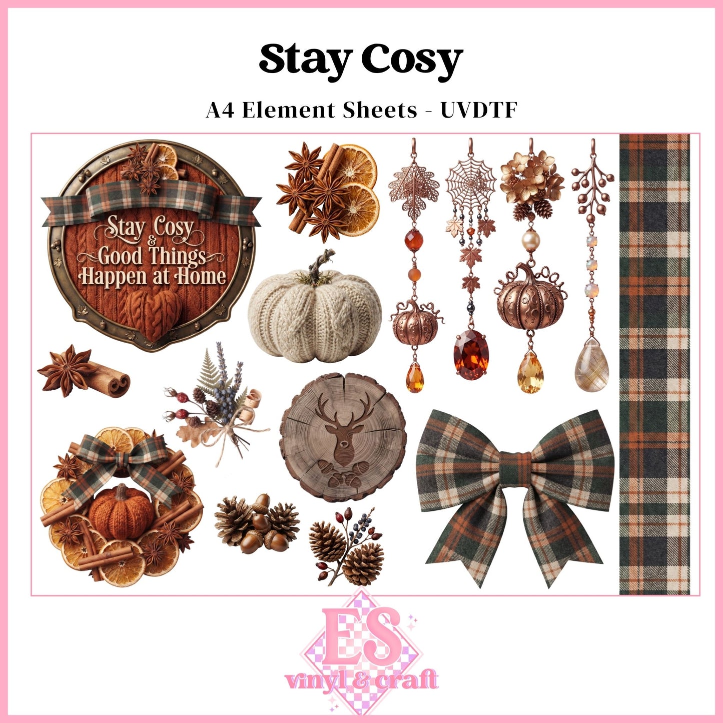 Stay Cosy - UVDTF Element Sheet