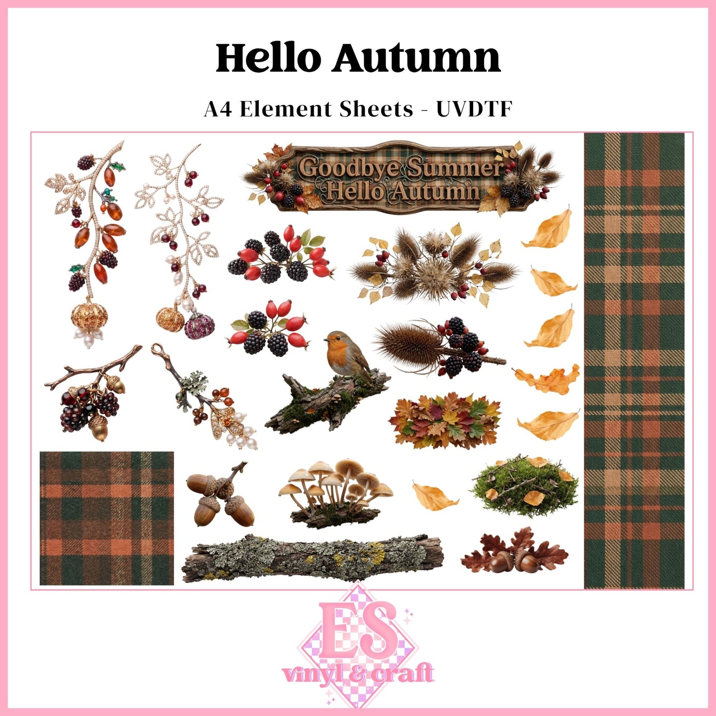 Hello Autumn - UVDTF Element Sheet