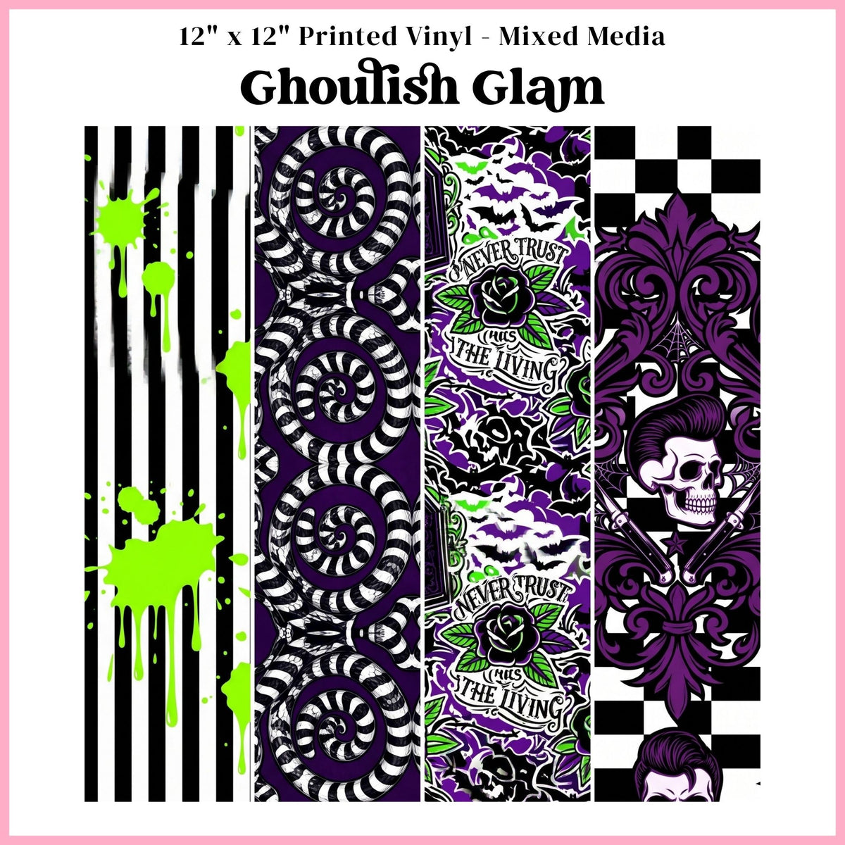 Ghoulish Glam - Mixed Media Vinyl 12"x12" Sheet