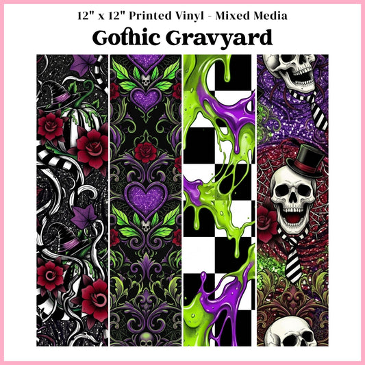 Gothic Graveyard - Mixed Media Vinyl 12"x12" Sheet
