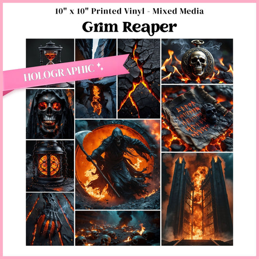 Grim Reaper - Mixed Media Holographic Vinyl 10"x10" Sheet