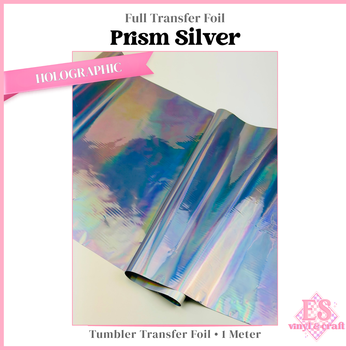 Prism Silver - Full Transfer Foil - 1 Metre