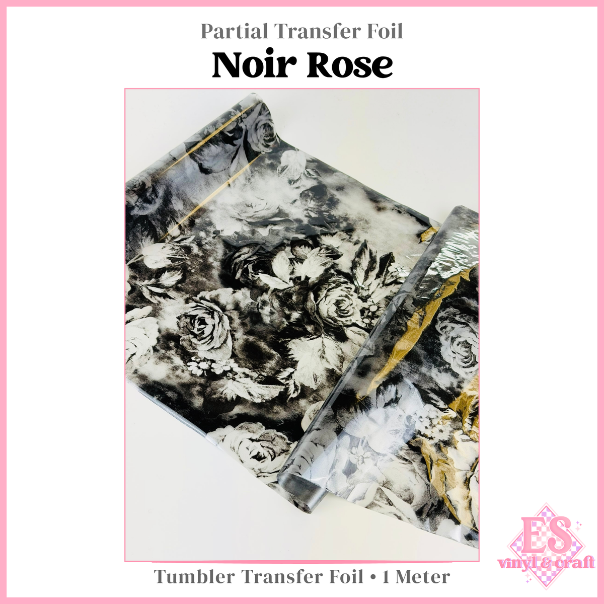 Noir Rose - Partial Transfer Foil - 1 Metre