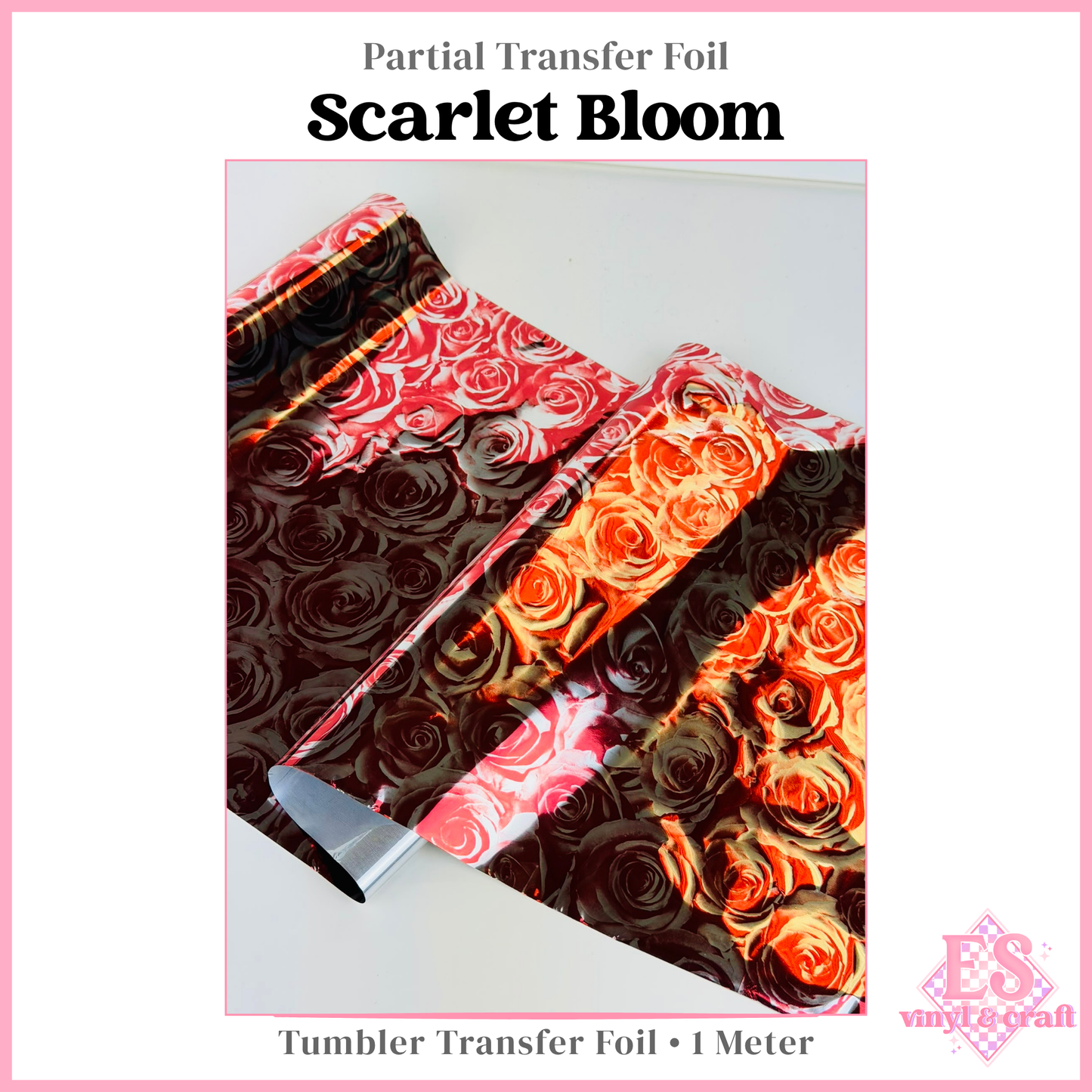 Scarlet Bloom - Partial Transfer Foil - 1 Metre